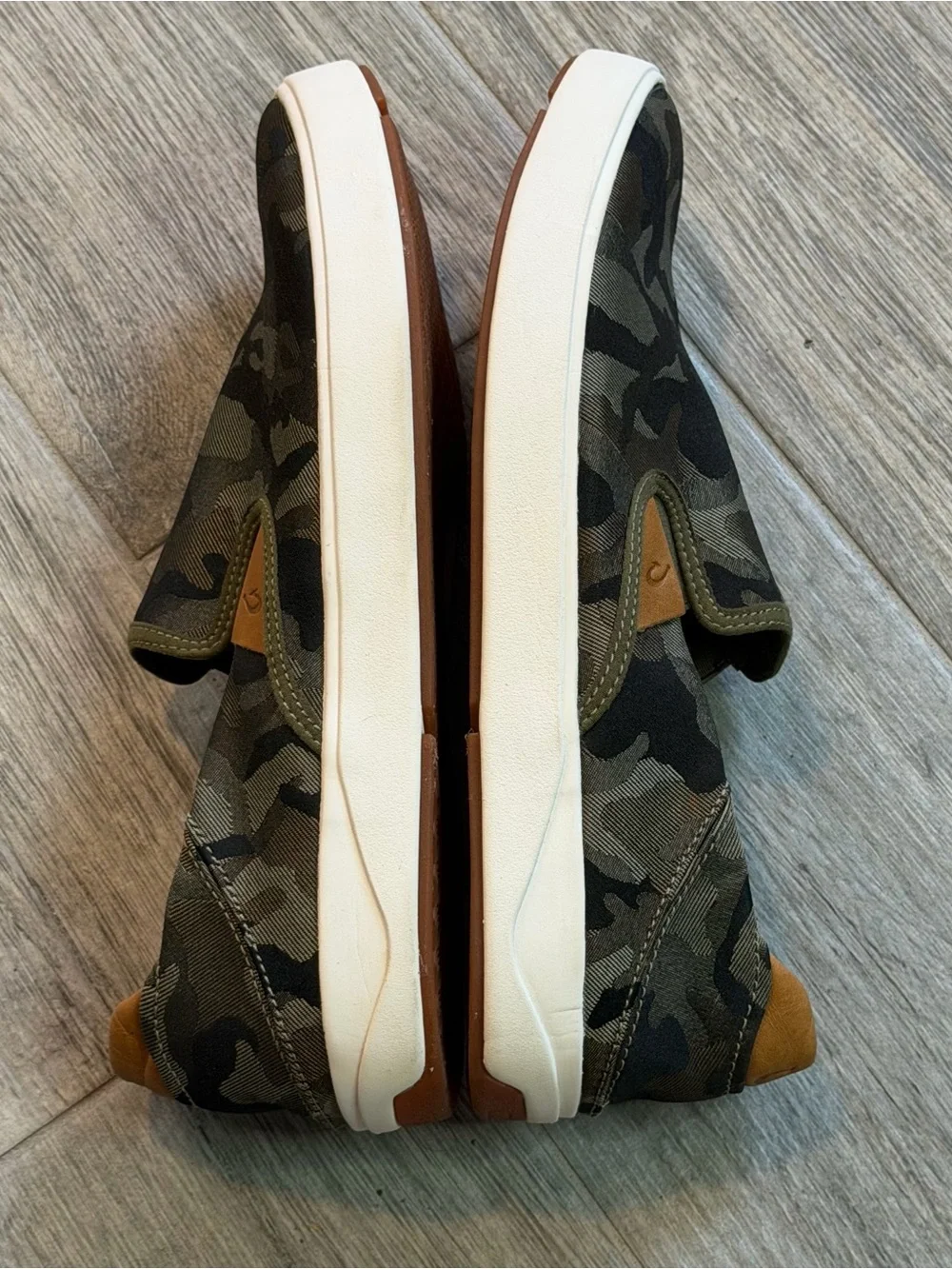 Olukai Lae'ahi Pa'i Men's Shoes Husk Camo Green Black Size 11 Breathable Woven